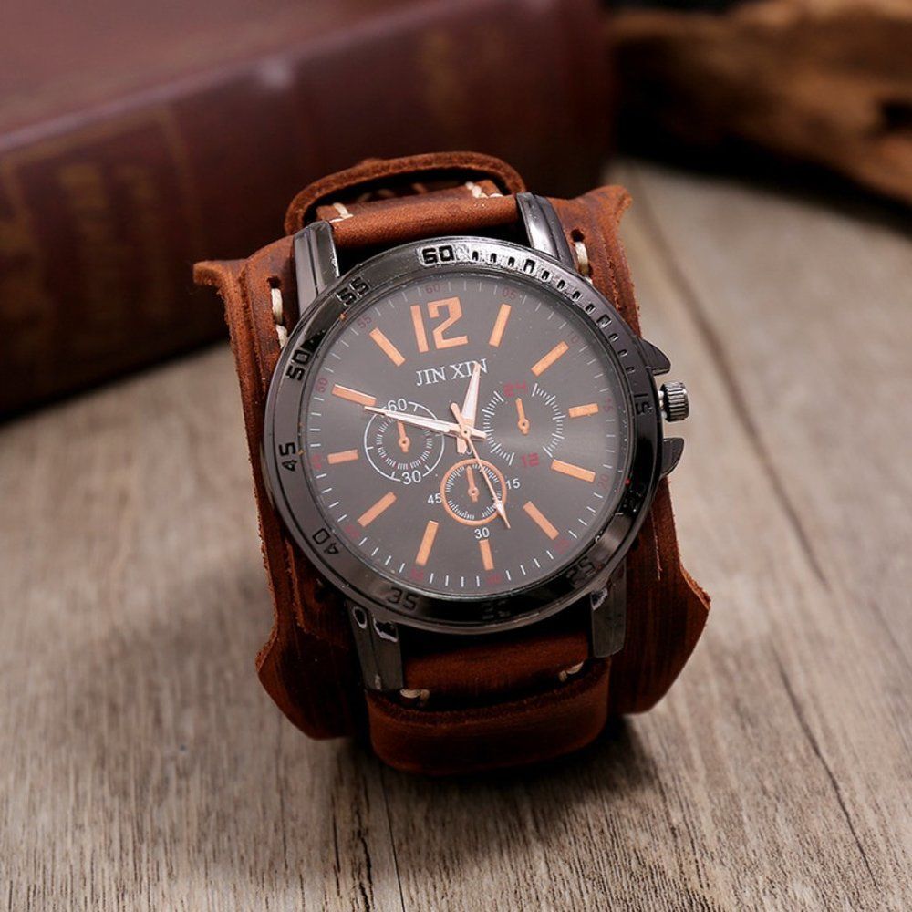 ✨✨BRAND NEW Punk Style Vintage Handmade Leather Watch - Picture 4 of 13